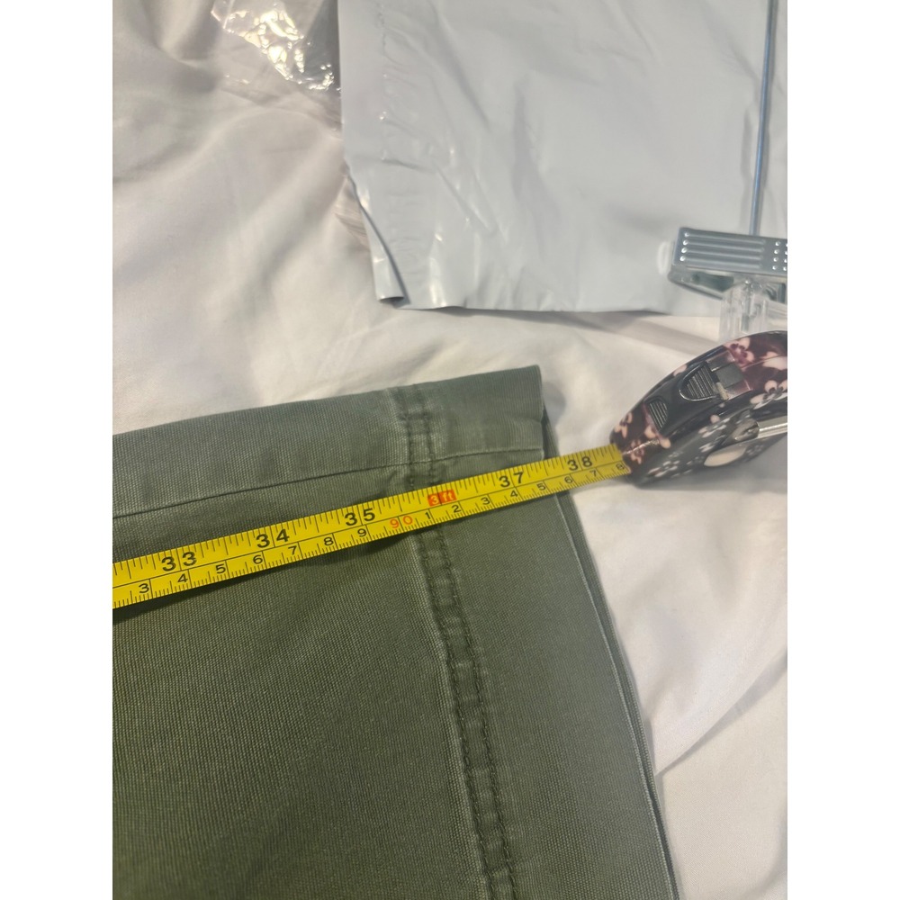 Old Navy Womens Plus Size 22 Olive Green Wide Leg Cropped Twill Pants Utility - Picture 8 of 9